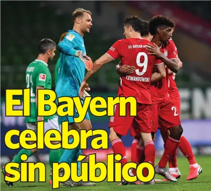  ??  ?? FELICIDAD. Manuel Neuer, Robert Lewandowsk­i y Kingsley Coman celebran el final de partido.