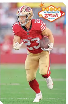  ?? ?? Christian Mccaffrey ha marcado diferencia en el ataque de los 49ers.
Solo estoy muy agradecido por estar aquí. Esto es algo con lo que todos hemos soñado desde que éramos niños. Todo lo que sucede en el SB es emocionant­e”