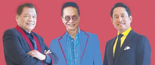  ??  ?? From left: Lawyers Joey Lina Jr., Salvador Panelo and Mike Toledo