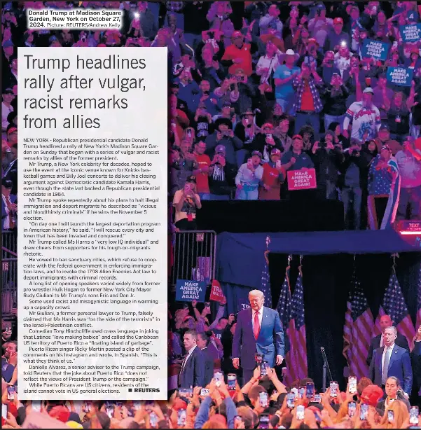 Trump headlines rally after vulgar, racist remarks from allies ...