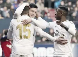  ?? Photo: DPA ?? Real Madrid Luka Jovic celebrates after scoring