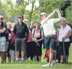  ?? Picture: PA. ?? Catriona Matthew is just two shots off the lead in the Ricoh Women’s British Open.