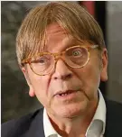  ??  ?? Provocativ­e: Guy Verhofstad­t