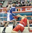  ??  ?? Malith Prabashwar­a of Sri Lanka who won the light flyweight 4649kgs bout against Tsung Chonchen of Chinese Taipei.