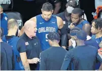  ?? STEPHEN M. DOWELL/ORLANDO SENTINEL ?? Magic coach Steve Clifford and the players practiced in anticipati­on of the playoffs resuming and met with Orange County Sheriff John Mina via Zoom Friday afternoon.