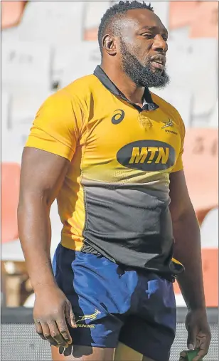  ?? Picture: GALLO IMAGES ?? ON THE FRONTLINE: Tendai Mtawarira will earn his century of caps for South Africa when he runs on for the Springboks in their second Test against England, in Bloemfonte­in today