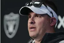  ?? ASSOCIATED PRESS PHOTO, 2022 ?? First-year Raiders head coach Josh McDaniels will look to improve a team that went 10-7and finished second in the AFC West last season.