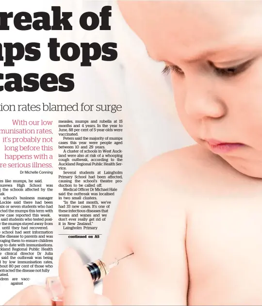  ?? Picture / 123rf ?? Mumps is vaccinated for at 15 months and at 4 years but only 88 per cent of 5-year-olds were covered in the year to June.