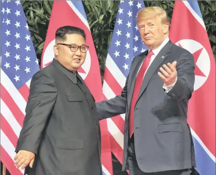  ??  ?? Good progress between Donald Trump and Kim Jong-un yesterday failed to lift either South Korea’s won or MSCI’s 24-country emerging stocks index.