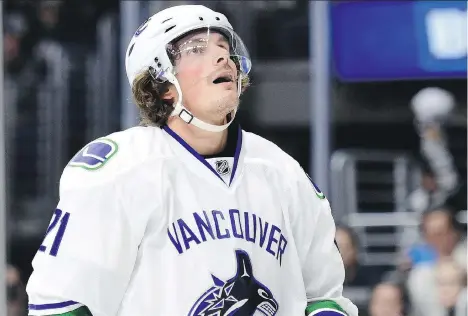  ?? HARRY HOW/GETTY IMAGES ?? Winger Loui Eriksson has had a lot to shake his head about in his short time in Vancouver, including an injury suffered earlier this year on a hit from Flames forward Tanner Glass that Eriksson called a “little dirty.” He’ll get a chance to turn things around tonight.