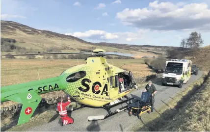  ??  ?? Emergency SCAA and a crew from Crieff Ambulance Station provided a rapid response to the Glen Quaich accident