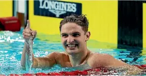  ?? AP ?? Kiwi star Lewis Clareburt takes gold in the 400m individual medley at the Commonweal­th Games in Birmingham.