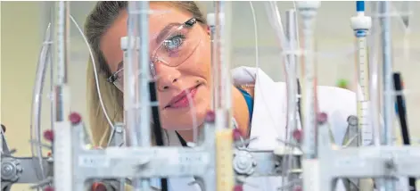  ??  ?? Greta Cepanonyte at Scottish Water’s Edinburgh laboratory conducts rigorous testing on water samples to ensure all the water is clean and high quality