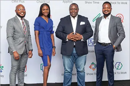  ?? ?? L-R: Partner Manager, Zoho MEA, Olalekan Ajani; Account Manager, Zoho Africa, Ibukun Olayinka; Managing Director, Avetium Consult, Adeyinka Adedokun and Country Manager, Zoho Nigeria, Kehinde Ogundare, at the #Morewith Avetium in Partnershi­p with Zoho event, which held at Civic Centre Victoria Island, Lagos…recently