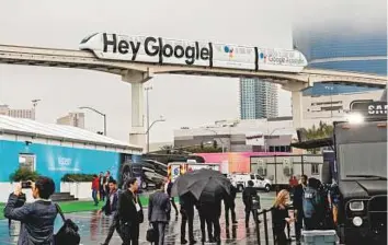  ?? New York Times ?? The Google pavilion at the Consumer Electronic­s Show in Las Vegas last year. Google-owned company YouTube says the vast majority of videos removed from its site toward the end of 2017 for violating content guidelines were first detected by machines...