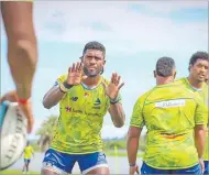  ?? Picture: FIJIAN DRUA ?? Fijian Drua flyhalf Frank Lomani during a training session in Nadi.