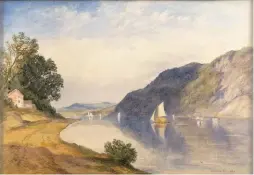  ??  ?? John Henry Hill (1839-1922), In the Hudson Highlands, 1884. Watercolor on paper, 10¼ x 14¾ in., signed lower right.