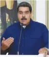  ??  ?? VENEZUELA President Nicolas Maduro speaks at Miraflores Palace in Caracas, March 11.