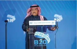  ??  ?? Yousef Abdullah Al-Benyan, B20 Chair for Saudi Arabia and Vice Chairman and CEO of SABIC