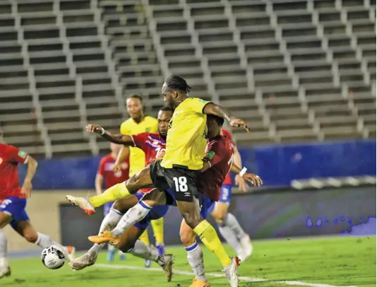  ?? FILE ?? Jamaica’s Reggae Boyz in action against Costa Rica at the National Stadium on Wednesday, February 2, 2022.