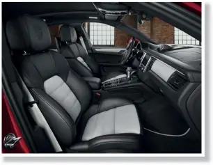  ??  ?? PEEK INSIDE Macan S owners can opt to customise the interiors, with a trim package that includes decorative stitching and seat centres in leather and contrastin­g colours