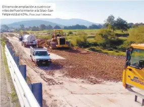  ??  ?? El tramo de ampliación a cuatro carriles de Puerto Interior a la Silao-San Felipe está al 45%.