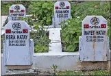  ?? ?? Brutal...four members of the same family buried at a cemetery close to Antakya