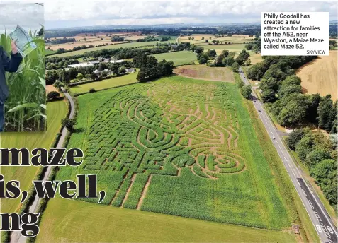  ??  ?? Philly Goodall has created a new attraction for families off the A52, near Wyaston, a Maize Maze called Maze 52.
SKYVIEW