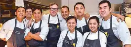  ??  ?? (From left) Carlos Villaflor,
AJ Reyes, Mark Ajero, Vask’s chef Luis Gonzalez,
Annua’s chef Oscar Calleja, Hazel Candelario,
Christian Mempin, Ina Trinidad and Keith Fresnido.