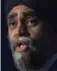  ??  ?? Defence Minister Harjit Sajjan announced his disappoint­ment with Boeing’s “unfounded” action in a speech Wednesday.