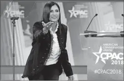  ??  ?? NRA spokeswoma­n Dana Loesch told CPAC that “many in legacy media love mass shootings” because they help ratings. “Crying white mothers are ratings gold,” Loesch said.