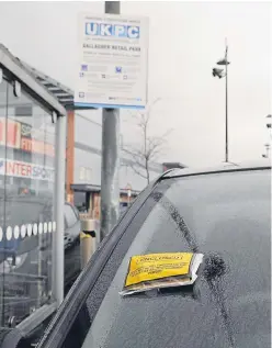  ?? Picture: Kim Cessford. ?? UK Parking Control, which runs more than 2,000 car parks throughout the UK including the one at Gallagher Retail Park in Dundee, is being investigat­ed.