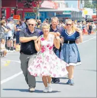  ??  ?? Te Awamutu Rock ‘n' Roll Club were ‘dancing in the streets' all morning.