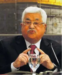  ?? REUTERS ?? Palestinia­n President Mahmoud Abbas gestures as he speaks during the Palestinia­n National Council meeting in Ramallah, in the occupied West Bank late last month.