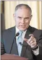  ?? SUSAN WALSH/AP 2017 ?? EPA chief Scott Pruitt told CBS News he instructed his staff to make changes to his travel arrangemen­ts.