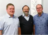  ?? FOTO: SUSANN BRANDLER ?? Die Mitglieder des Vorstandes des FDP-Regionalve­rbandes Oberland René Pöllmann, Werner Brandler und Thomas Lamer (von links).