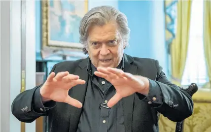  ?? Photo / AP ?? One reviewer describes Steve Bannon as “playing the role of alt-right Teddy bear”.
