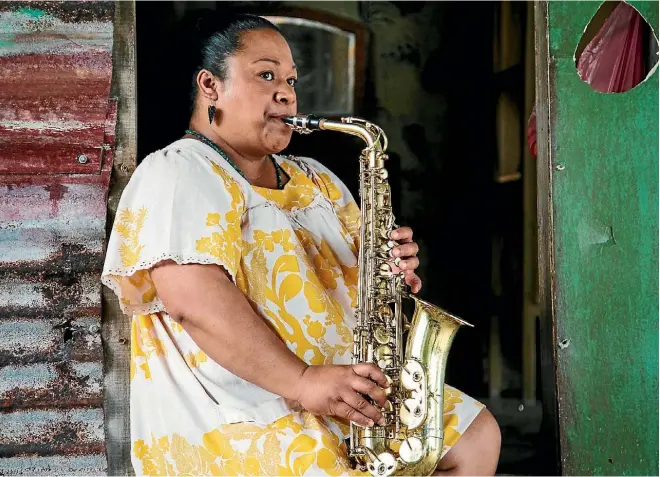  ??  ?? Taofi Mose-Tuiloma had to play the saxophone for her role in Gary of the Pacific.