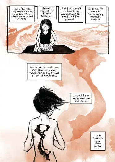  ?? THI BUI/ABRAMS BOOKS ?? An interior spread of Thi Bui's graphic memoir, “The Best We Could Do,” explores Bui's family's refugee journey.