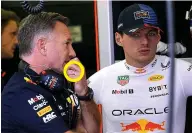  ?? ?? WEARING RING: Horner with Max Verstappen