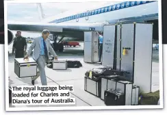  ?? ?? The royal luggage being loaded for Charles and Diana’s tour of Australia.