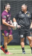  ?? Picture: AAP IMAGE ?? Fullback Jack Bird (left) with coach Anthony Seibold.