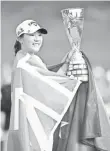  ?? STUART FRANKLIN, GETTY IMAGES ?? Lydia Ko won the Evian Championsh­ip, her ninth career title, by six strokes.