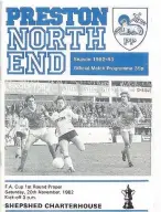  ??  ?? The Preston North End programme for the FA Cup match with Shepshed Charterhou­se in 1982.