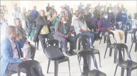  ?? ?? A section of Ngevini Royal Kraal residents at the civic education yesterday.