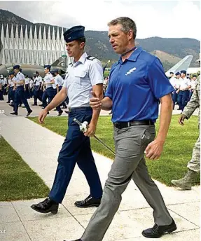  ?? Submitted photo ?? Dan Oosterhous on campus at the Air Force Academy in 2014.