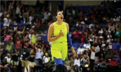  ??  ?? Liz Cambage leads the WNBA in scoring with an average of 23.4 points per game. Photograph: Tim Heitman/NBAE/Getty Images