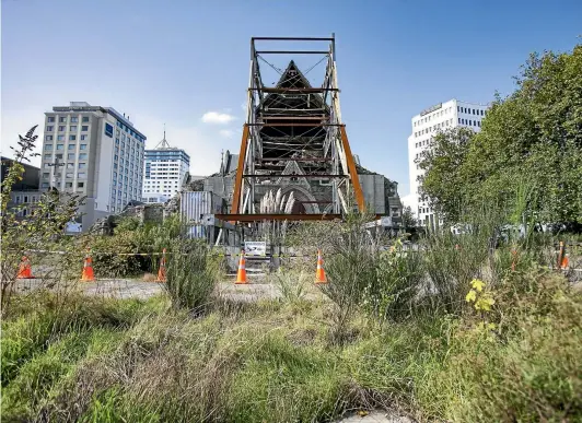  ?? PHOTO: DAVID WALKER/STUFF ?? The grounds around the earthquake-damaged Anglican cathedral in central Christchur­ch are overgrown to the point of being called an embarrassm­ent for the city.