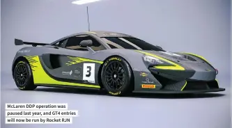  ??  ?? Mclaren DDP operation was paused last year, and GT4 entries will now be run by Rocket RJN