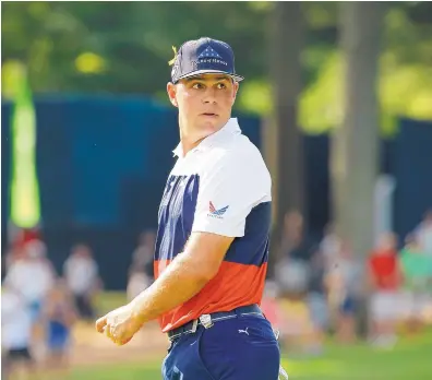  ?? CHARLIE RIEDEL/ASSOCIATED ORESS ?? Gary Woodland overcame a first-hole bogey to shoot a 6-under 64 on Thursday in the first round of the PGA Championsh­ip in St. Louis at Bellerive.
